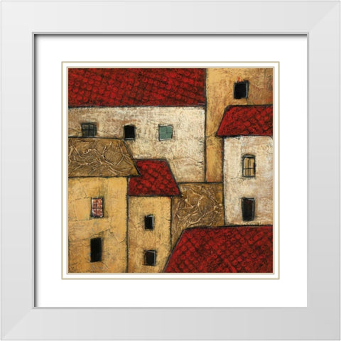 City Block II White Modern Wood Framed Art Print with Double Matting by Galaxy of Graphics