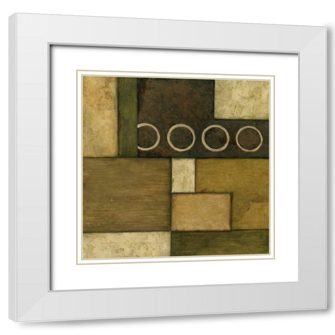 Linear Sphere I White Modern Wood Framed Art Print with Double Matting by Olson, Norm