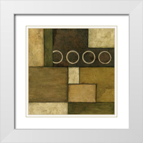 Linear Sphere I White Modern Wood Framed Art Print with Double Matting by Olson, Norm