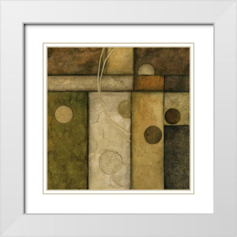 Linear Sphere III White Modern Wood Framed Art Print with Double Matting by Olson, Norm