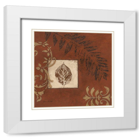 More Touches of Autumn I White Modern Wood Framed Art Print with Double Matting by Carroll, Jane