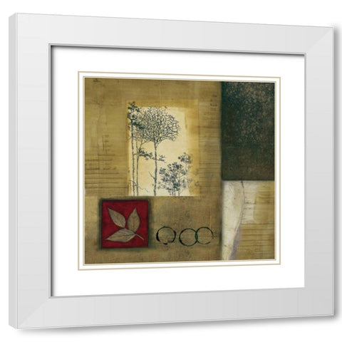 Autumn Trail II White Modern Wood Framed Art Print with Double Matting by Olson, Norm
