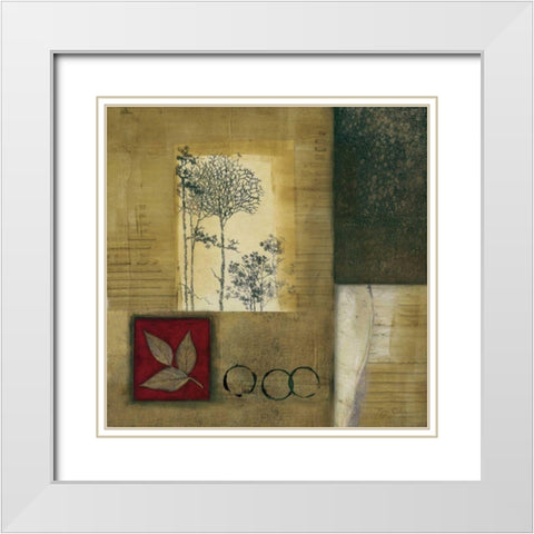 Autumn Trail II White Modern Wood Framed Art Print with Double Matting by Olson, Norm