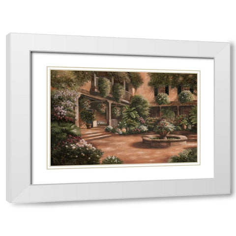 French Quarter Courtyard II White Modern Wood Framed Art Print with Double Matting by Brown, Betsy