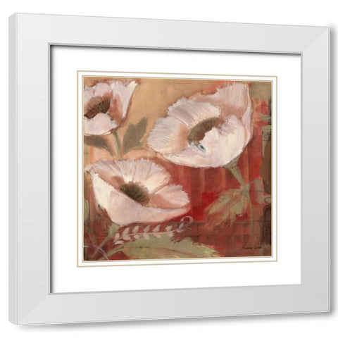 Amapola Blanc II White Modern Wood Framed Art Print with Double Matting by Luer, Pamela