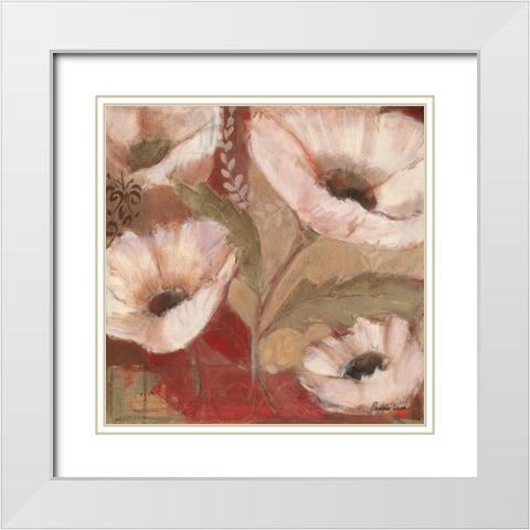 Amapola Blanc III White Modern Wood Framed Art Print with Double Matting by Luer, Pamela
