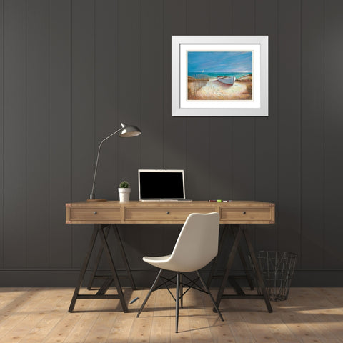Ocean Breeze White Modern Wood Framed Art Print with Double Matting by Manning, Ruane