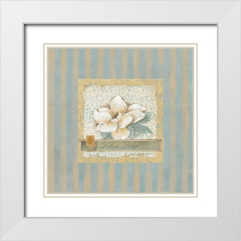 Lotus Soap White Modern Wood Framed Art Print with Double Matting by Robinson, Carol