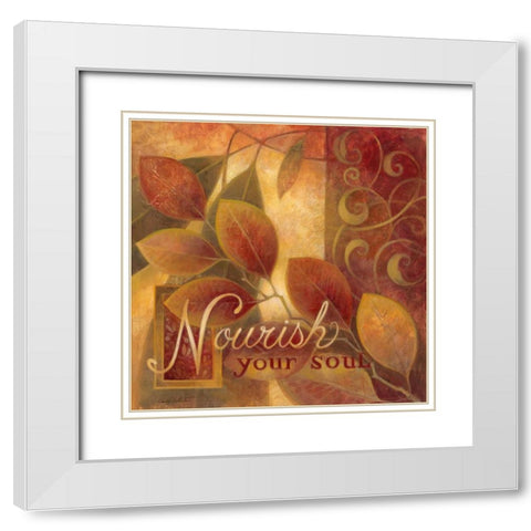 Nourish White Modern Wood Framed Art Print with Double Matting by Vollherbst-Lane, Elaine