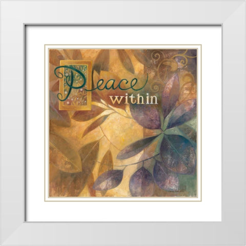 Peace White Modern Wood Framed Art Print with Double Matting by Vollherbst-Lane, Elaine