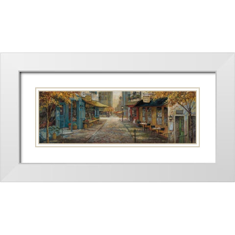 Embracing City Charm White Modern Wood Framed Art Print with Double Matting by Manning, Ruane