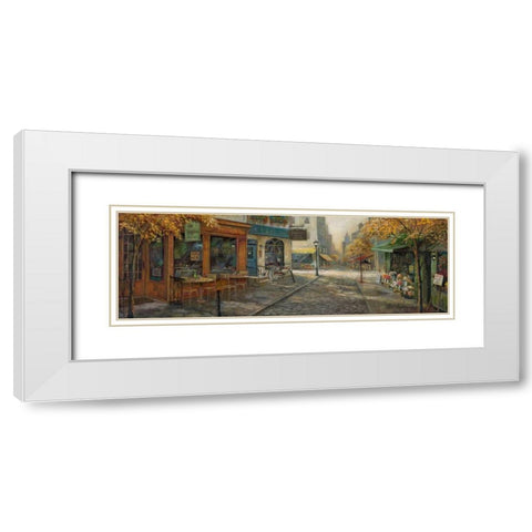 Quaint City Nostalgia White Modern Wood Framed Art Print with Double Matting by Manning, Ruane