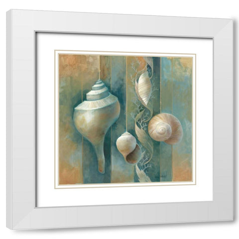 Ocean Treasures I White Modern Wood Framed Art Print with Double Matting by Vollherbst-Lane, Elaine