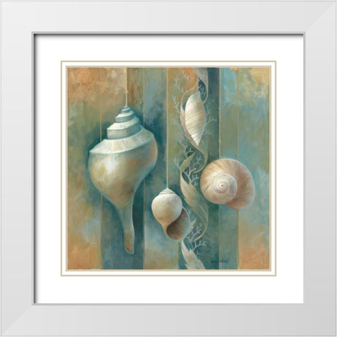 Ocean Treasures I White Modern Wood Framed Art Print with Double Matting by Vollherbst-Lane, Elaine