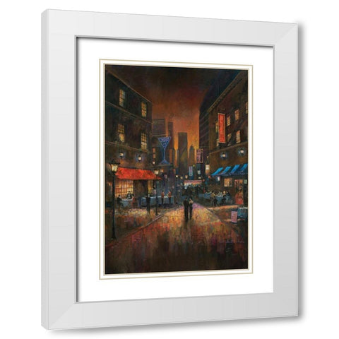 The Blues Club White Modern Wood Framed Art Print with Double Matting by Manning, Ruane