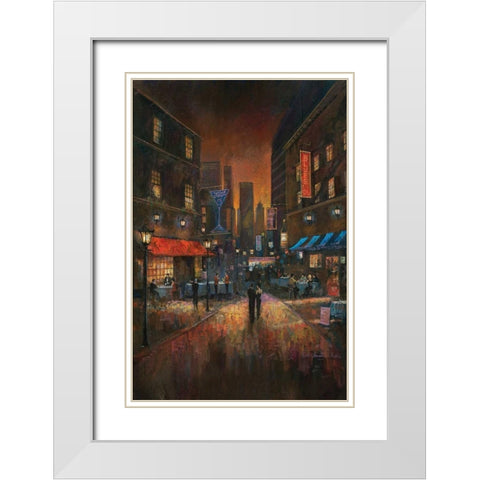 The Blues Club White Modern Wood Framed Art Print with Double Matting by Manning, Ruane