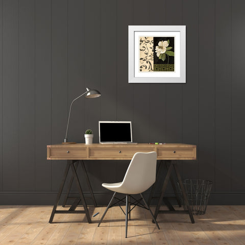 Negro y Blanco Simplicidad I White Modern Wood Framed Art Print with Double Matting by Olson, Charlene