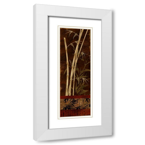 Bamboo Garden I White Modern Wood Framed Art Print with Double Matting by Knutsen, Conrad