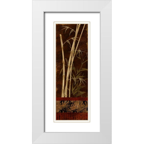 Bamboo Garden I White Modern Wood Framed Art Print with Double Matting by Knutsen, Conrad