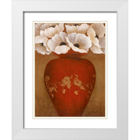 Grand Arrangement II White Modern Wood Framed Art Print with Double Matting by Tava Studios