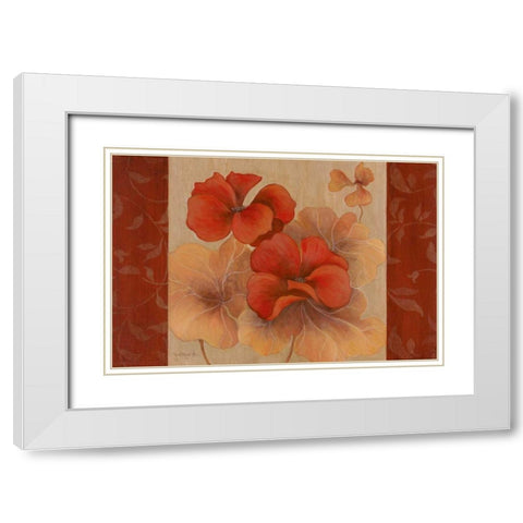 Pelargos II White Modern Wood Framed Art Print with Double Matting by Tava Studios