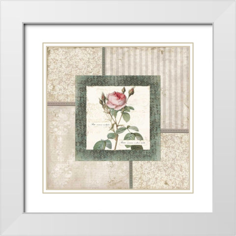 Rosa II White Modern Wood Framed Art Print with Double Matting by Robinson, Carol