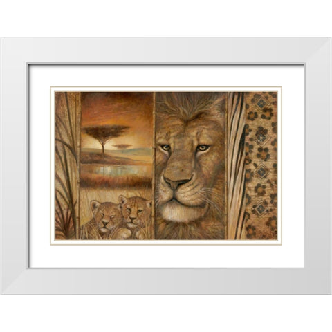 Africas Tapestry White Modern Wood Framed Art Print with Double Matting by Manning, Ruane