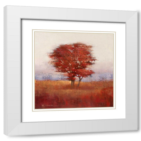 Mathenia-Autumn Morning I White Modern Wood Framed Art Print with Double Matting by Mathenia, Paul