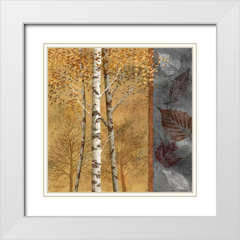 Birch Trees in Autumn II White Modern Wood Framed Art Print with Double Matting by Knutsen, Conrad