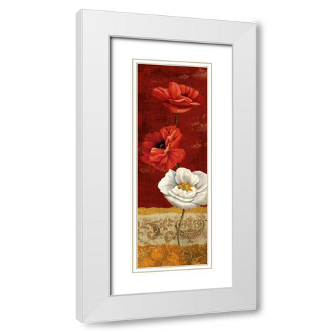 Poppy Gestures I White Modern Wood Framed Art Print with Double Matting by Knutsen, Conrad