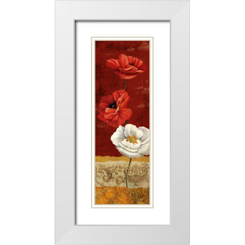 Poppy Gestures I White Modern Wood Framed Art Print with Double Matting by Knutsen, Conrad