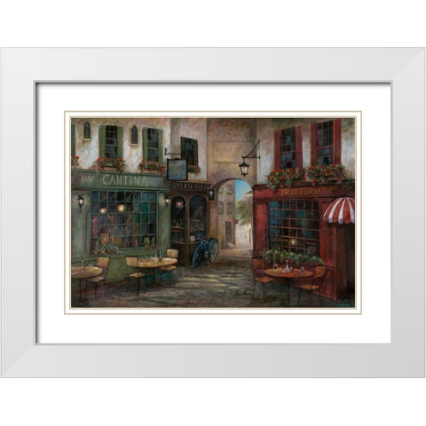 Courtyard Ambiance White Modern Wood Framed Art Print with Double Matting by Manning, Ruane