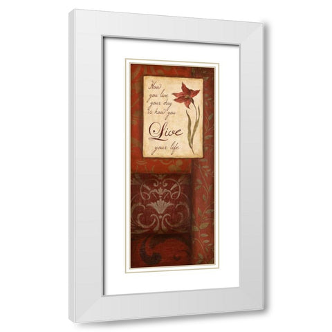 Live Your Life White Modern Wood Framed Art Print with Double Matting by Tava Studios