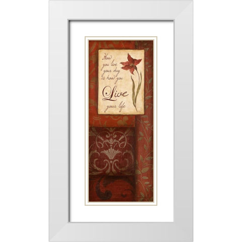 Live Your Life White Modern Wood Framed Art Print with Double Matting by Tava Studios
