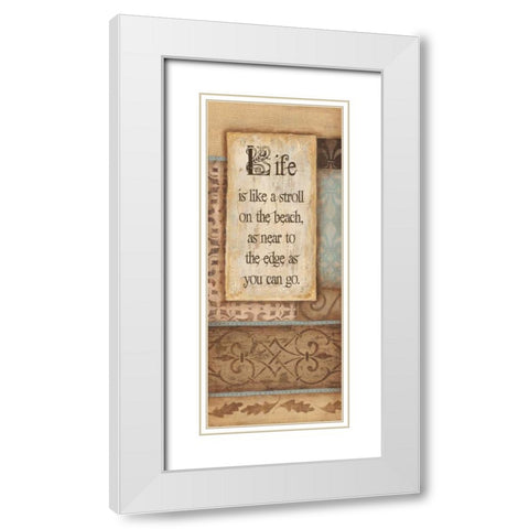 Life White Modern Wood Framed Art Print with Double Matting by Tava Studios