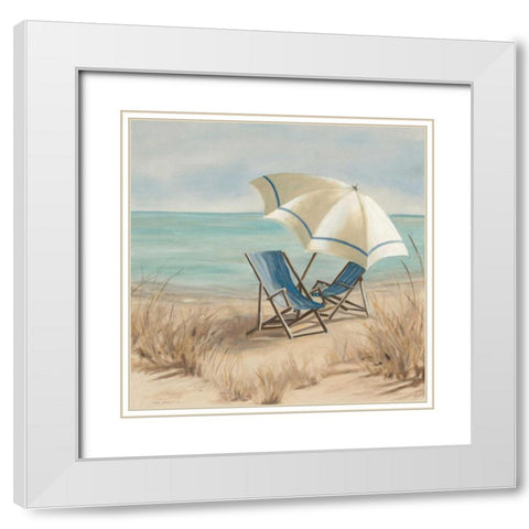 Summer Vacation II White Modern Wood Framed Art Print with Double Matting by Robinson, Carol