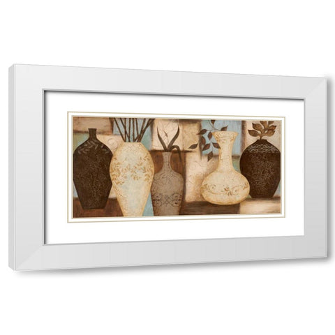 Potters Still Life White Modern Wood Framed Art Print with Double Matting by Carroll, Jane