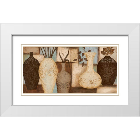 Potters Still Life White Modern Wood Framed Art Print with Double Matting by Carroll, Jane