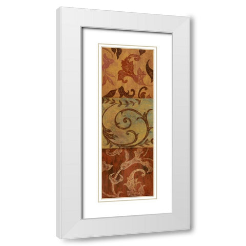 Patina Panel I White Modern Wood Framed Art Print with Double Matting by Tava Studios