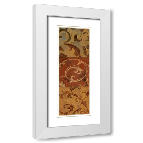 Patina Panel II White Modern Wood Framed Art Print with Double Matting by Tava Studios