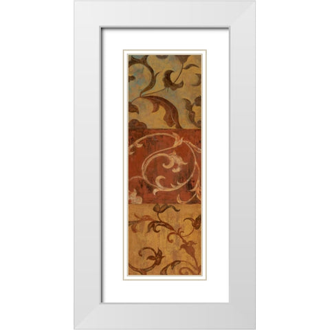 Patina Panel II White Modern Wood Framed Art Print with Double Matting by Tava Studios