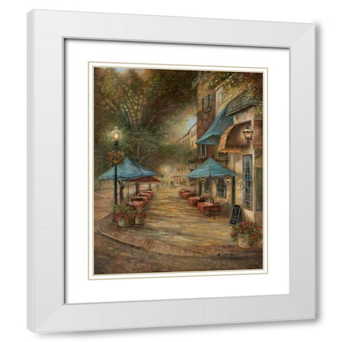 Dappled Sidewalks White Modern Wood Framed Art Print with Double Matting by Manning, Ruane