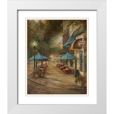 Dappled Sidewalks White Modern Wood Framed Art Print with Double Matting by Manning, Ruane