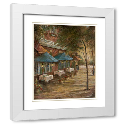 Dinner For Two White Modern Wood Framed Art Print with Double Matting by Manning, Ruane