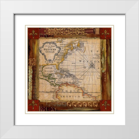 Corners of the Earth White Modern Wood Framed Art Print with Double Matting by Tava Studios