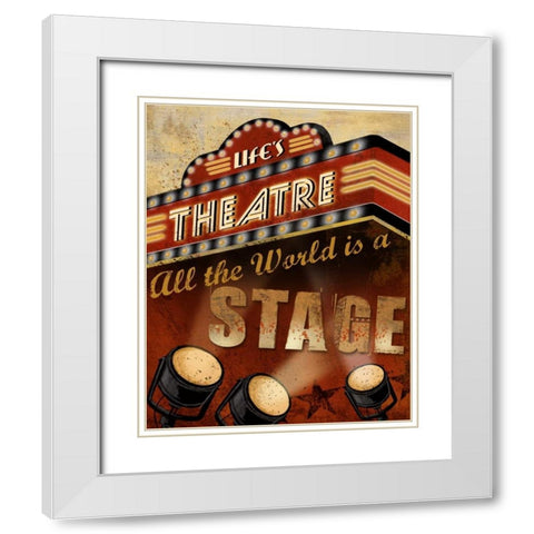 Lifes Theatre White Modern Wood Framed Art Print with Double Matting by Knutsen, Conrad
