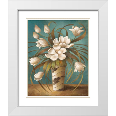 Vision in White I White Modern Wood Framed Art Print with Double Matting by Vollherbst-Lane, Elaine