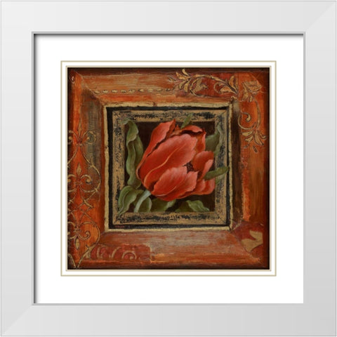 Hollands Gift I White Modern Wood Framed Art Print with Double Matting by Tava Studios