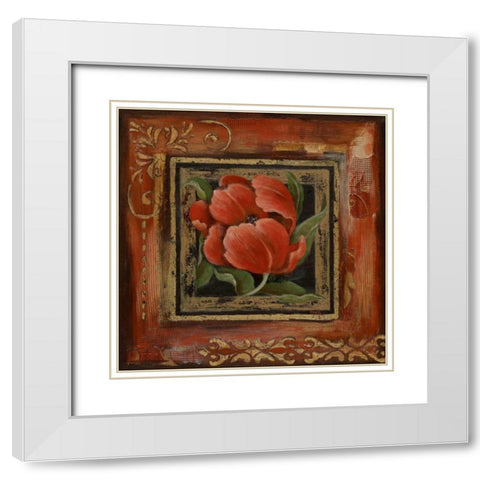 Hollands Gift II White Modern Wood Framed Art Print with Double Matting by Tava Studios