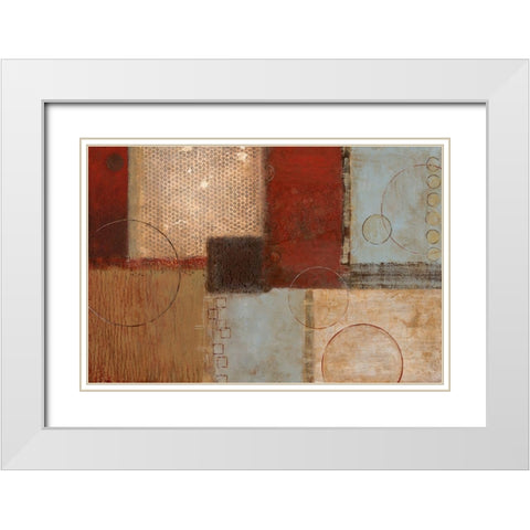 Seasons Go Round I White Modern Wood Framed Art Print with Double Matting by Tava Studios